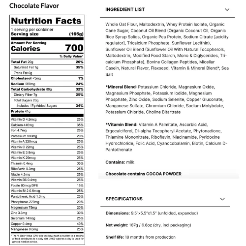 Chocolate Complete Powder Meal by RecPak - Image 3