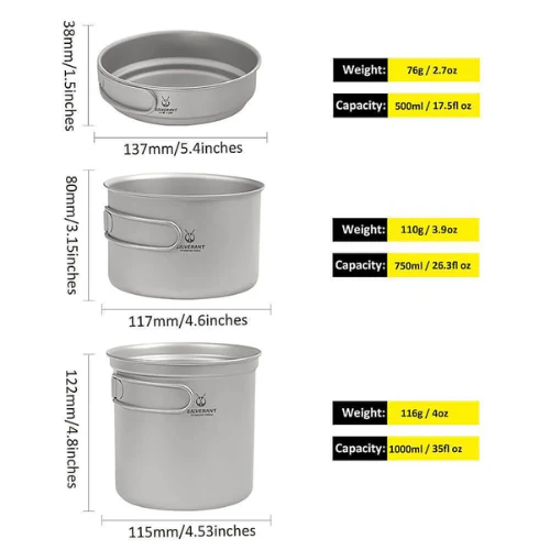Titanium 3 Piece Cookset by SilverAnt - Image 5